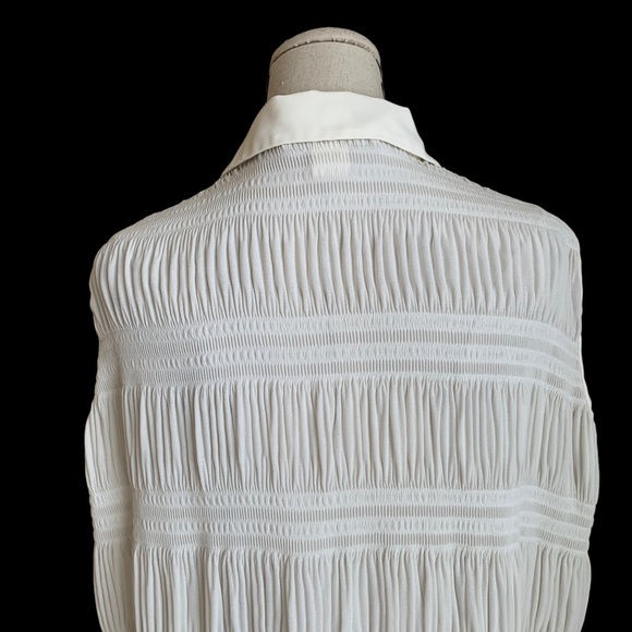 Vintage 90s y2k Vivienne Tam White Pleated Tunic Top Dress Miyake - Picture 6 of 11